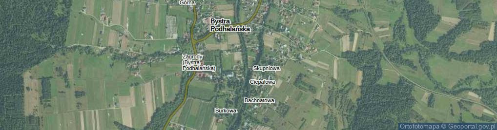 Zdjęcie satelitarne Bystra Podhalańska ul.